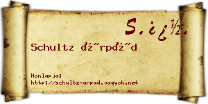 Schultz Árpád névjegykártya